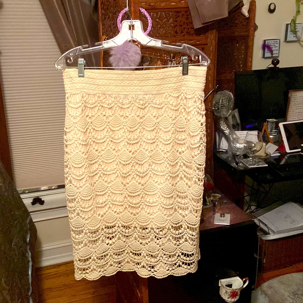 Cream Colored Crochet Skirt